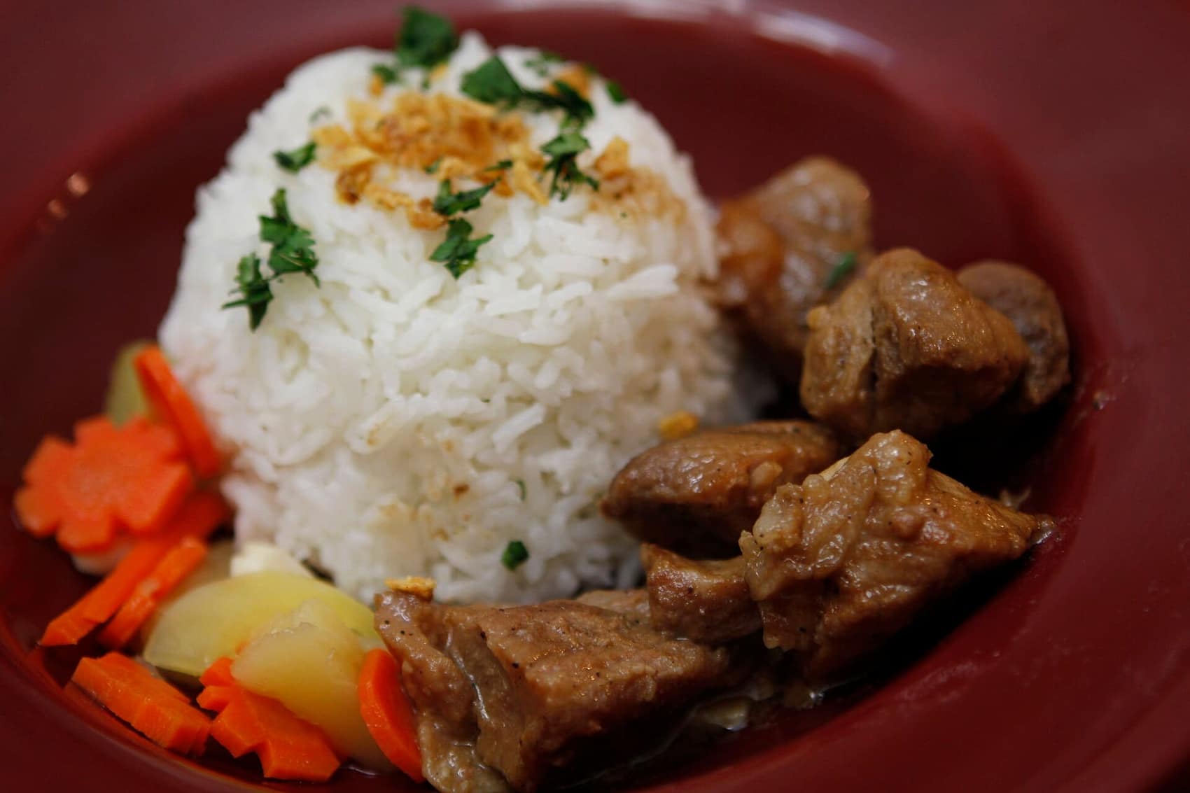 Pork adobo with sinangag, garlic fried rice, the only correct partner