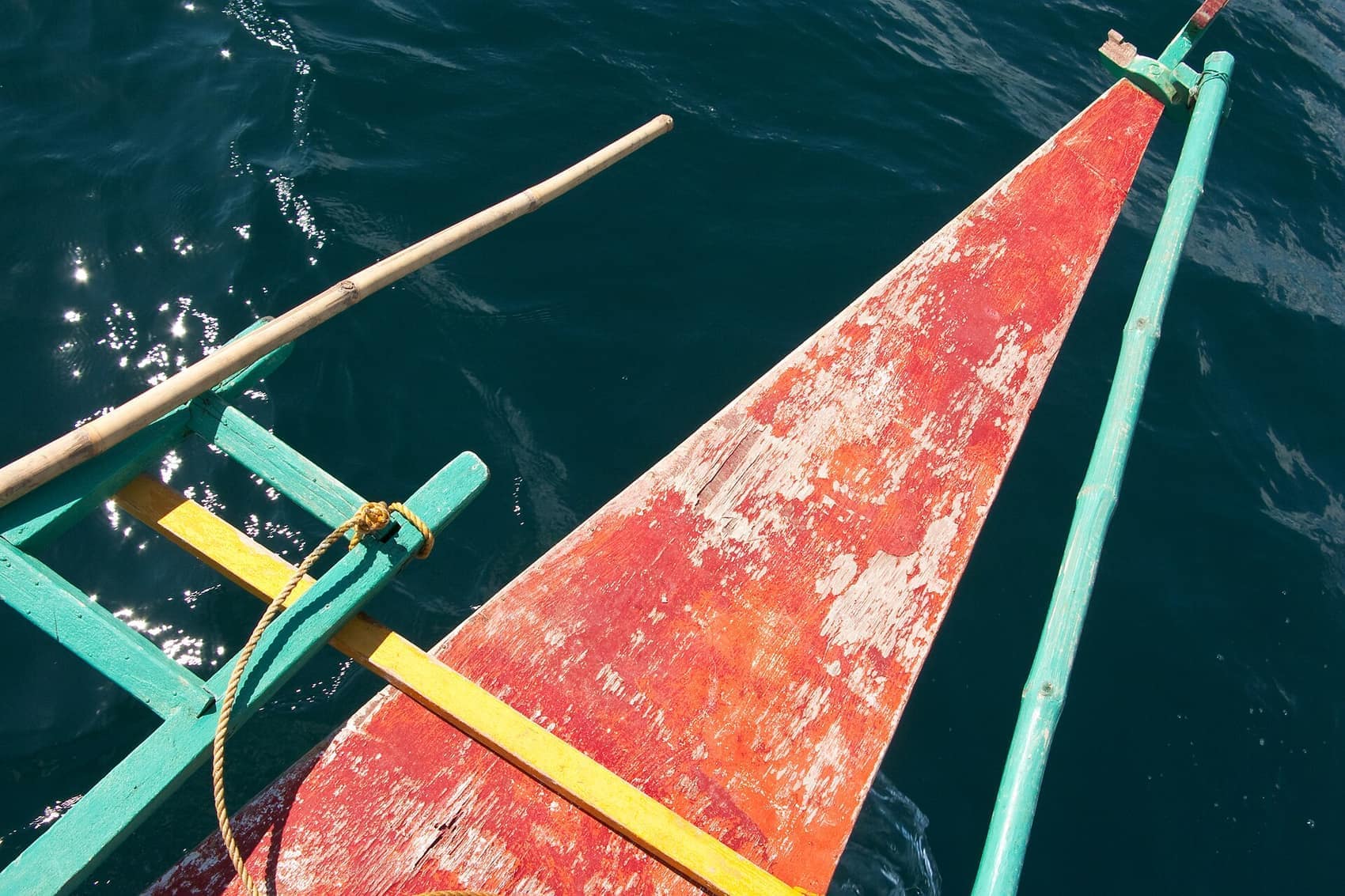 A traditional outrigger bangka, the boat that runs every island-hopping tour