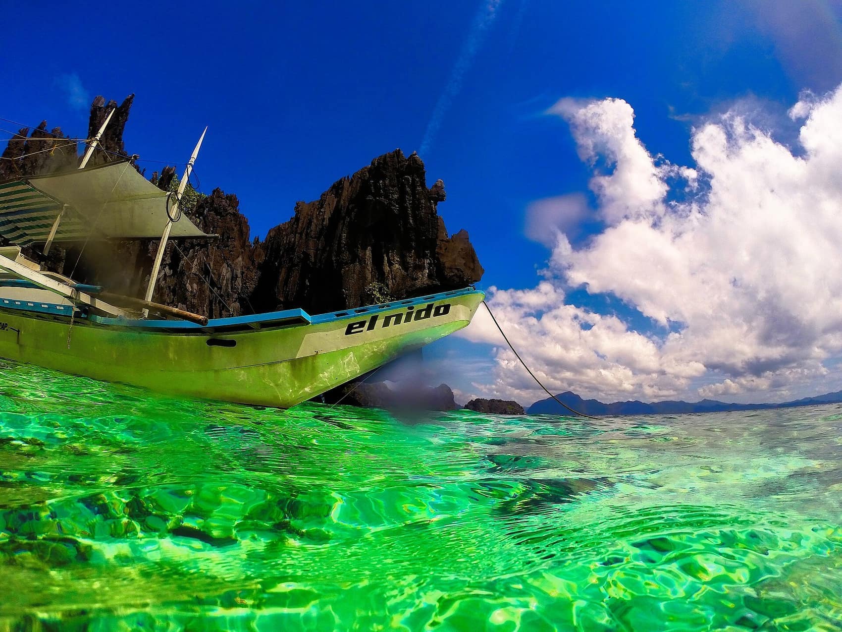 Karst cliffs and clear water on the Tour A route
