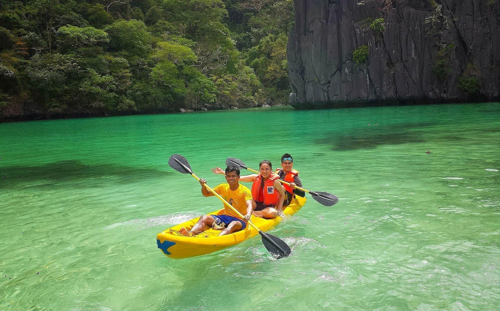 Kayaking off Cadlao Island, where the lagoon paddle is the one activity on this tour worth paying extra for