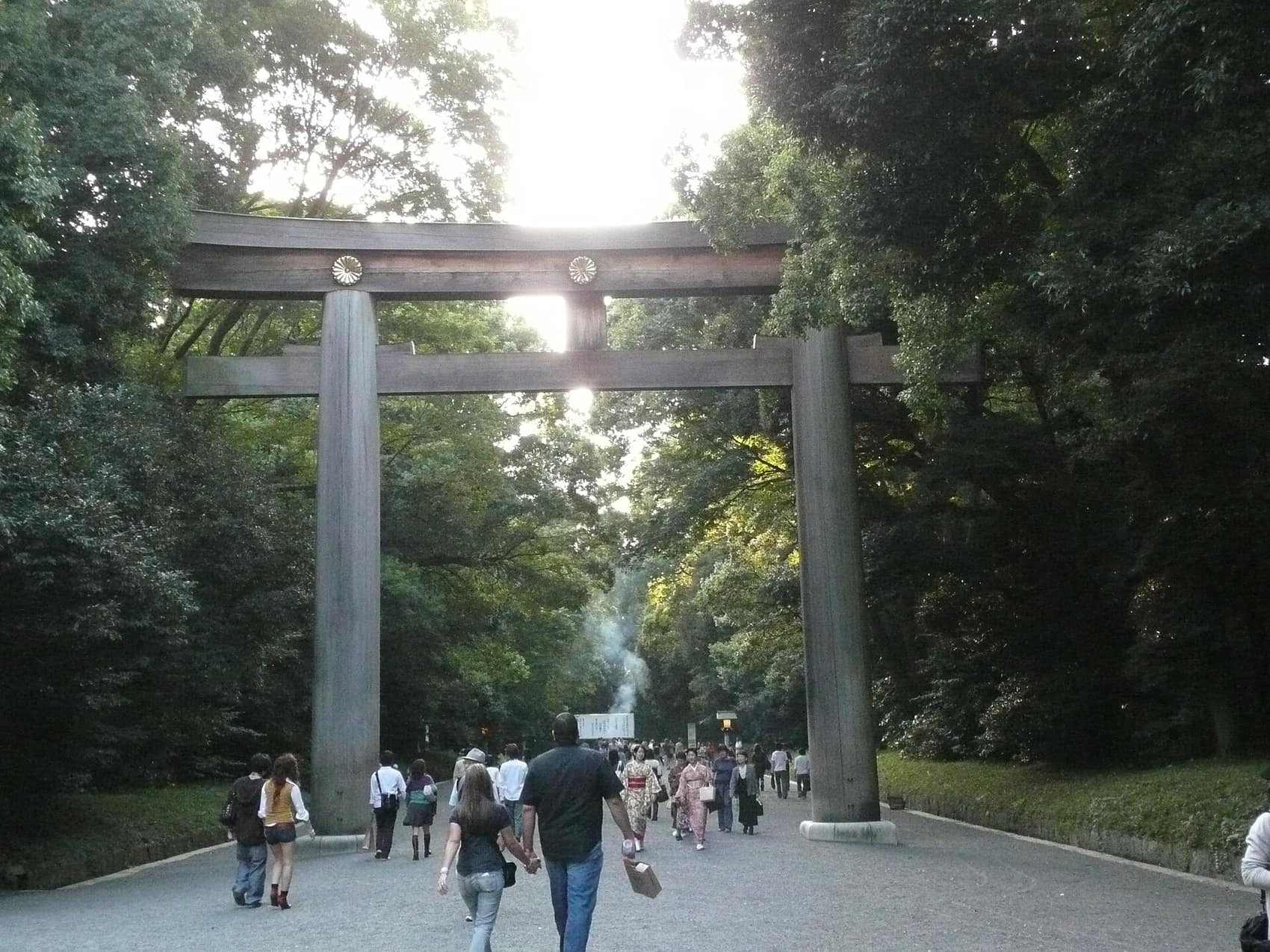 One of Meiji Jingu's forest-path entrances near Yoyogi